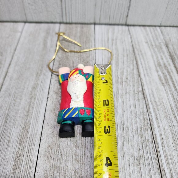 Vintage CG Santa Claus Christmas Tree Hanging Ornaments Ceramic 3'' Tall - Picture 4 of 5